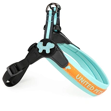 United Pets Шлейка Complete me, голубая с оранжевым