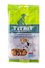 ТИТБИТ Хрустящие подушечки с начинкой для щенков (Кролик и творог)