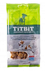 ТИТБИТ Хрустящие подушечки с индейкой и шпинатом для собак