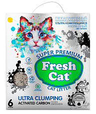 Fresh Cat Комкующийся наполнитель Активированный уголь