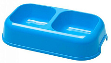 Ferplast Миска для животных Party 16 двойная, голубая