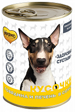 Мнямс консервы для собак Кусочки в соусе с говядиной и печенью "Здоровые суставы"