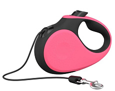 XCHO Поводок-рулетка для собак, трос, розовый/черный