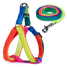 Triol Комплект шлейка и поводок, разноцветные