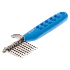 DeLIGHT Колтунорез боковой "мини" 8 лезвий прямой (синяя ручка)