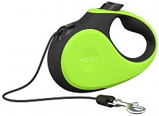 XCHO Поводок-рулетка для собак, трос, зеленый/черный