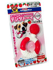 Жевательная игрушка в форме кольца клубника, жесткая