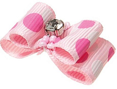 Бантик (пара) двойной объемный розовый