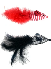 Pet Park Игрушка для кошек Мышки с перьями разноцветные