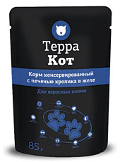 Паучи "Терра Кот" для кошек, печень кролика в желе