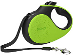 XCHO Поводок-рулетка для собак, лента, зеленый/черный