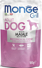 Monge Паучи Grill Adult Dog (Свинина)