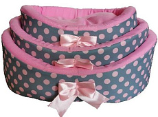 ДиАнКари Лежанка "Турецкий хлопок" (Розовые горошки)