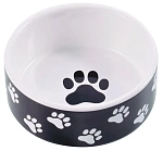 Mr.Kranch Миска для собак Черная с лапками