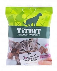 ТИТБИТ Хрустящие подушечки для кошек с паштетом из лосося