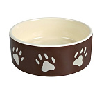 Trixie Миска с лапками для собак (коричневая/кремовая)