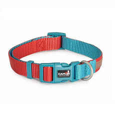 CAMON Ошейник двухцветный, красный/бирюзовый