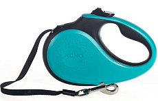 XCHO Поводок-рулетка для собак, лента, бирюзовый/черный