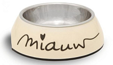 Beeztees Миска меламиновая "Miauw", 14 х 14,5 см