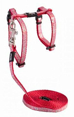 Rogz Шлейка+поводок Sparklecat Dark Red