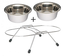 Barry King Стойка с мисками хромированная