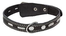 Gamma Ошейник кожаный c кольцом и украшением