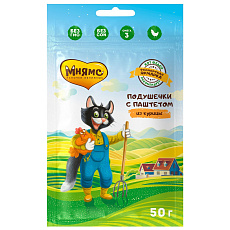 Мнямс Хрустящие подушечки с паштетом из курицы для кошек (Фермерская ярмарка)