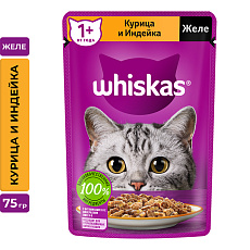 Whiskas желе с курицей и индейкой