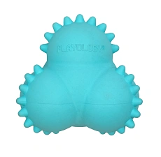 Playology Дентальный жевательный тройной мяч SQUEAKY BOUNCE BALL для щенков с ароматом арахиса, голубой