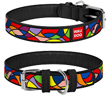 Collar Ошейник "Waudog" (Витраж), черный