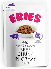 Eries Кусочки говядины, тунца и курицы в подливе