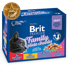 Brit Premium Cat Family Plate Chunks, 12х100 г