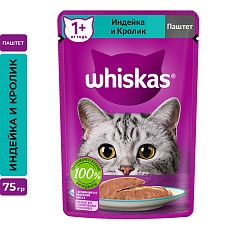 Whiskas паштет с индейкой и кроликом