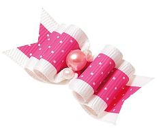 Бантик (пара) тройной объёмный "Ностальжи", 5,5 х 2,2 см