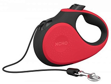 XCHO Поводок-рулетка для собак, трос, красный/черный