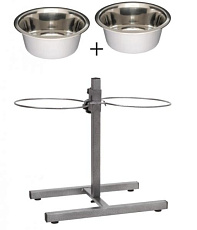 Barry King Регулируемая стойка с мисками, крашенная