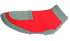 CAMON Свитер акриловый красно-серый с кармашком HOUSTON