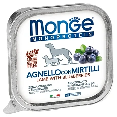 Monge Dog Natural Monoprotein Fruits Паштет из ягненка с черникой