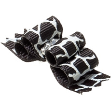 Бантик (пара) тройной объёмный, черно-белый