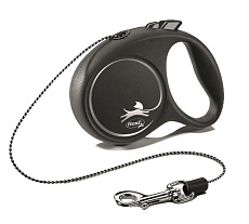 Поводок-рулетка "Flexi" "Black Design" XS, трос