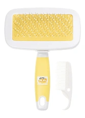 Cликер-пуходерка для длинной шерсти с капельками (с гребнем)