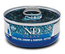 Консервы Farmina N&D Ocean Kitten (Тунец, треска, креветки, тыква)