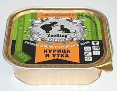 ZooRing Кусочки в желе Курица и утка