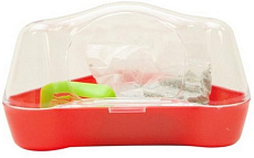 Living World Угловой туалет для грызунов, красный