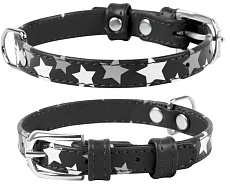 Collar Ошейник "Waudog" (Glamour) "Звездочка", черный