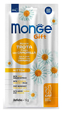 Monge Gift Kitten Мягкие палочки со свежей форелью и ромашкой