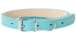 Mr.Kranch Ошейник кожаный прямой, бирюзовый