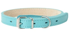 Mr.Kranch Ошейник кожаный прямой, бирюзовый
