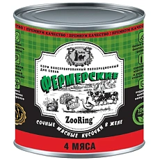 ZooRing Dog Фермерские Кусочки в желе (4 мяса)