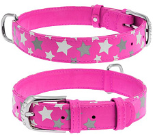 Collar Ошейник "Waudog" (Glamour) "Звездочка", розовый